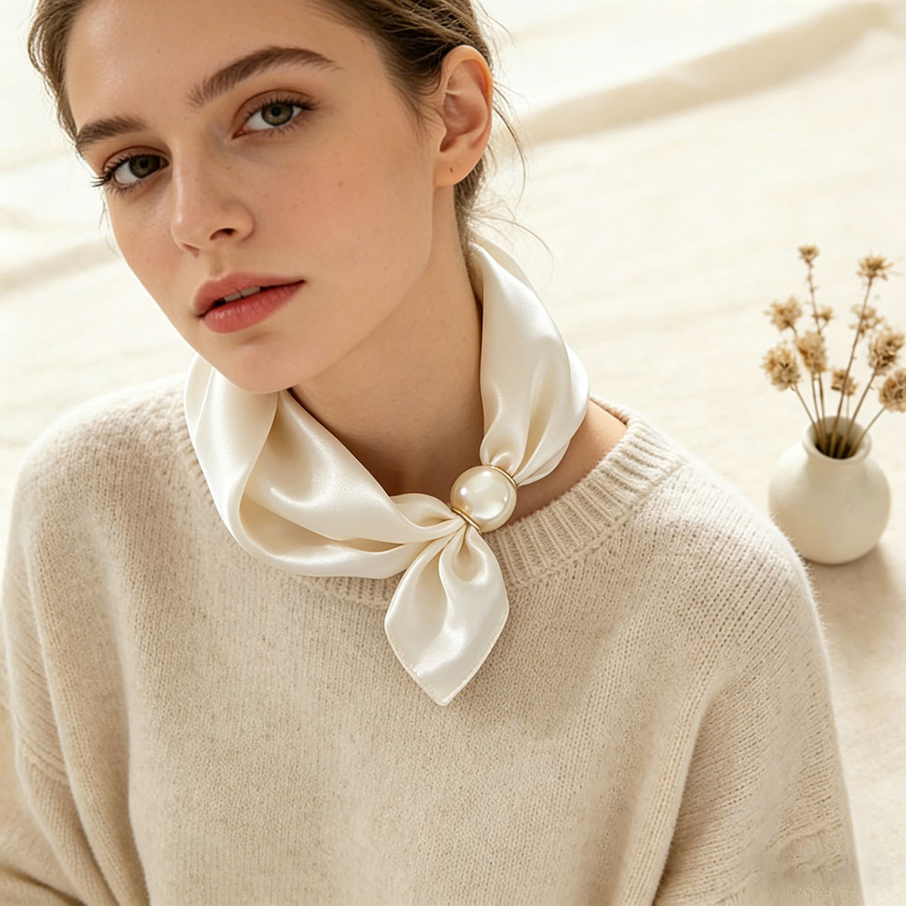 Women Accessories Brands - Cadena para pañuelo de seda con