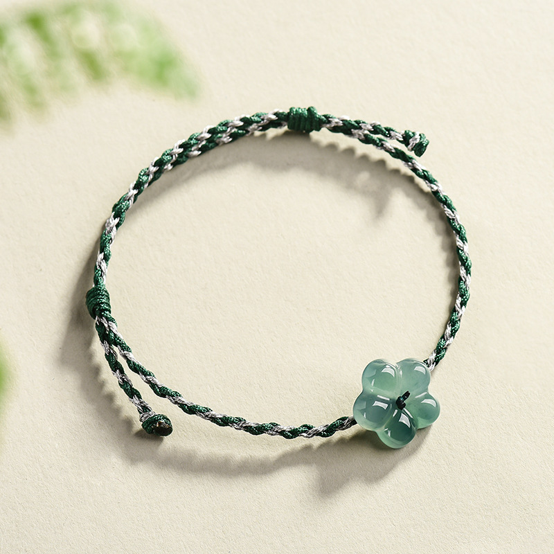Women Accessories Bracelet - Pulsera de Jadeíta Birmana con Flor,