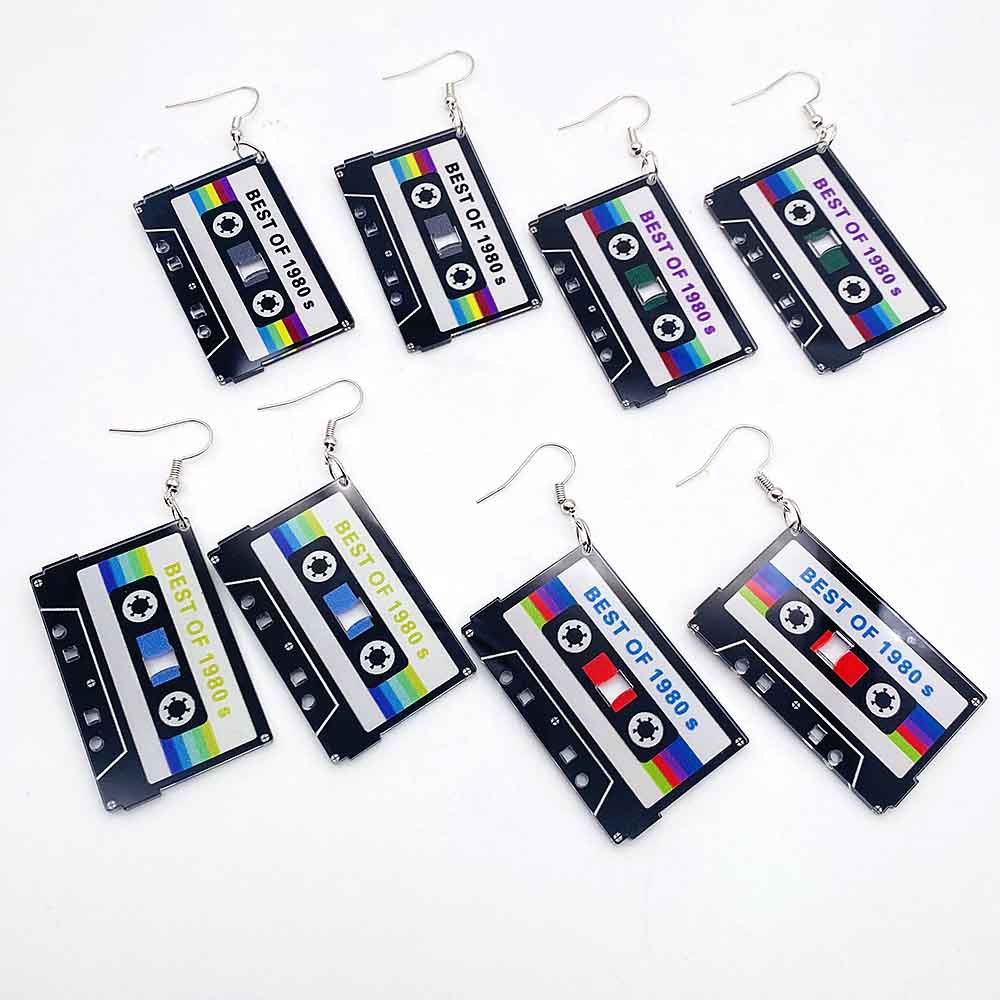 Women'S Accessories In The 80S - Pendientes de cinta de casete Vintage