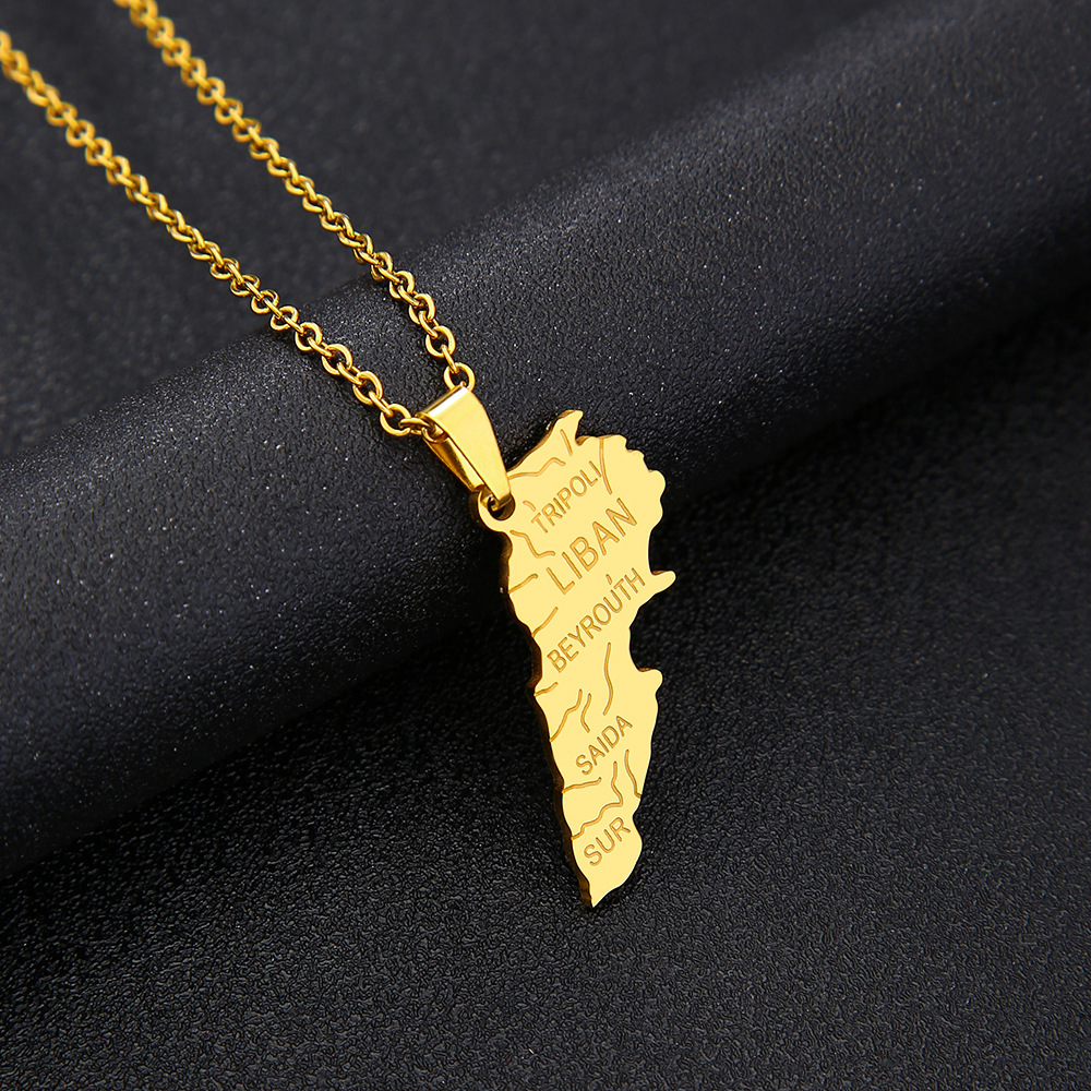 Collar con mapa del Líbano de  - Women Accessories Lebanon reseña y precio