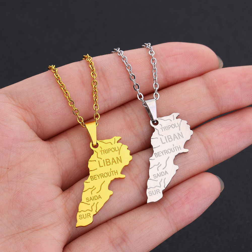 Collar con mapa del Líbano de  - Women Accessories Lebanon reseña y precio