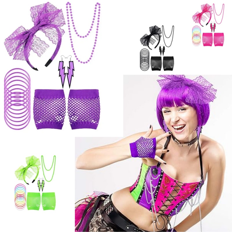 Conjunto de disfraz de fiesta  - Women'S Accessories In The 80S reseña y precio