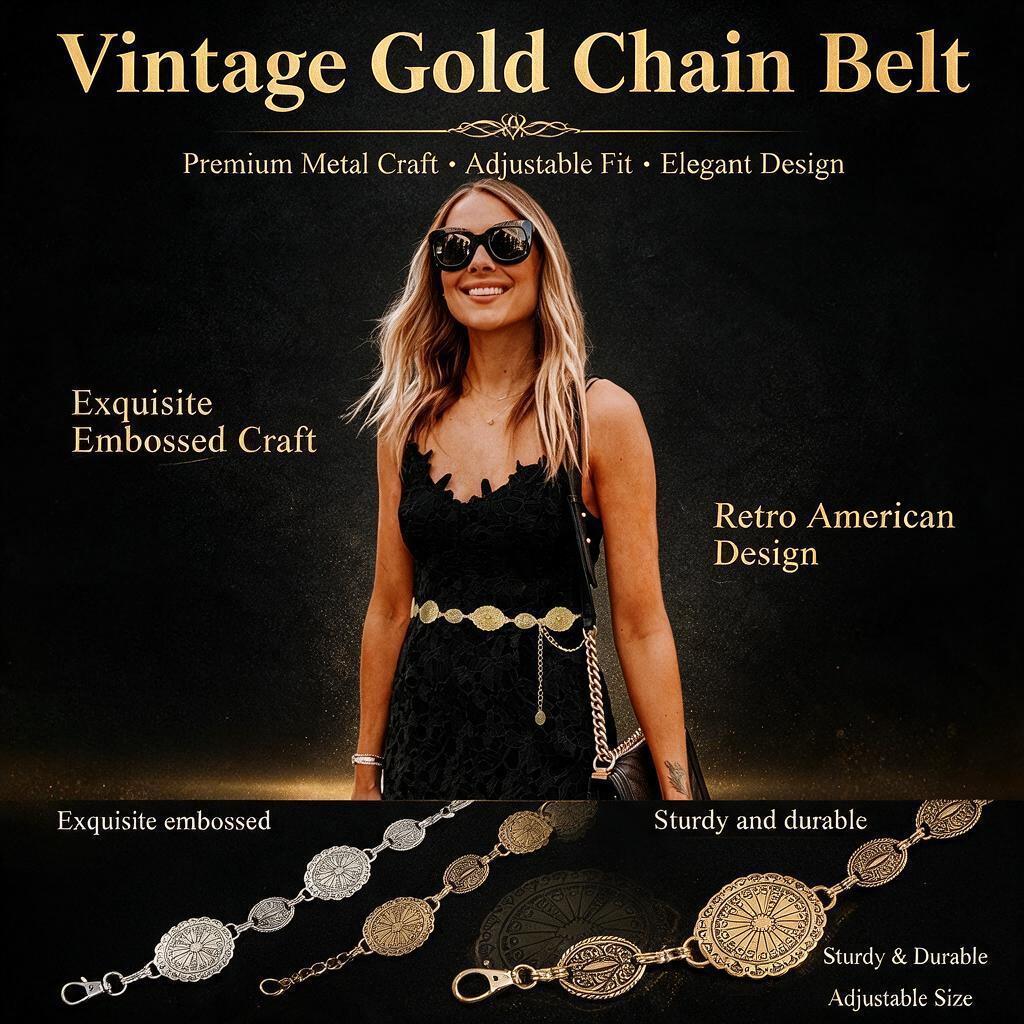 Cinturón de Cadena con Conchos - Women'S Jeans Accessories Chain reseña y precio