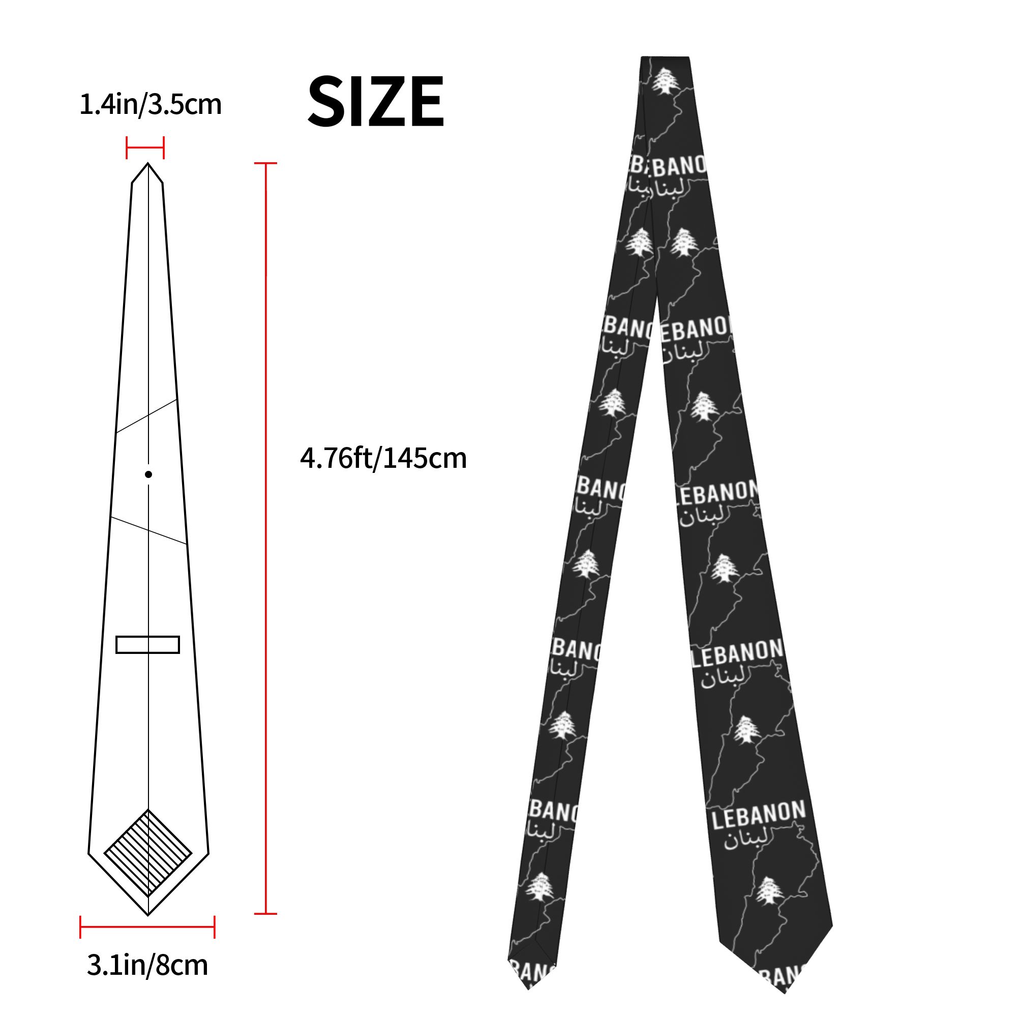 Corbata con Mapa de la Bandera - Women Accessories Lebanon reseña y precio