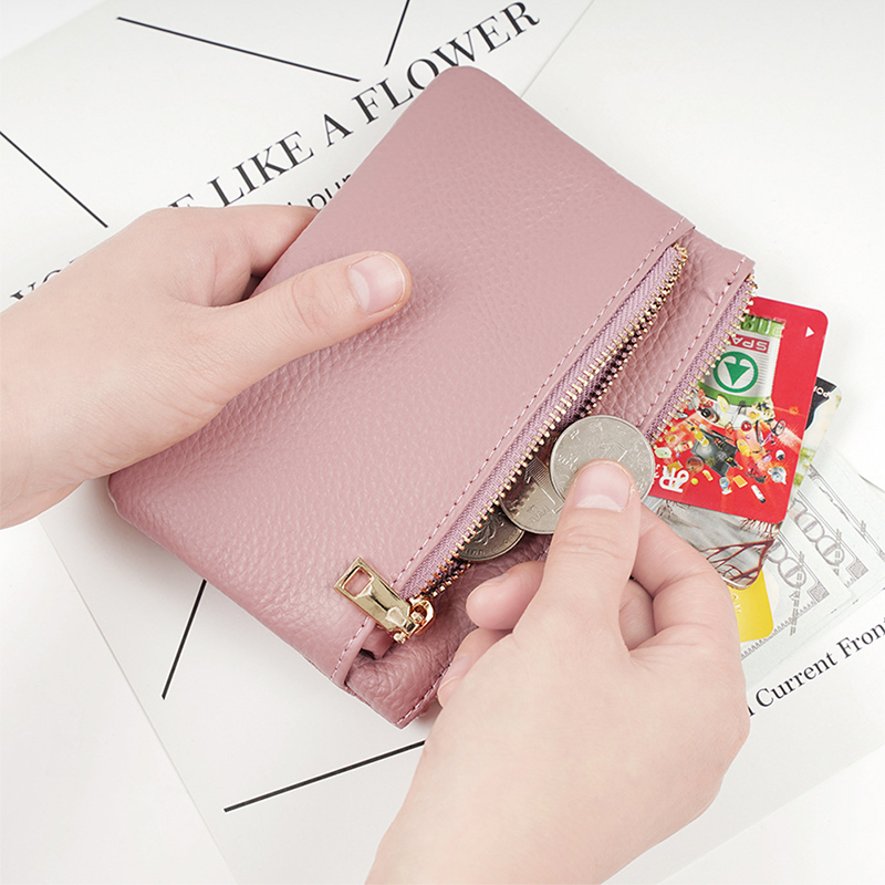 Monedero de cuero genuino con  - Women Accessories Name reseña y precio